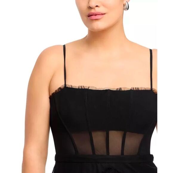 BCBGMAXAZRIA Size 10 Corset Tulle Tiered Oly Gown in Black (Blogger favorite) - Picture 4 of 10
